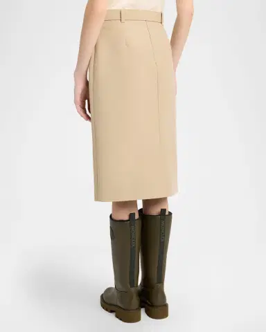 Moncler Belted Knee-Length Cotton Skirt | Thumbnail 3 Moncler Belted Knee-Length Cotton Skirt | Thumbnail 3