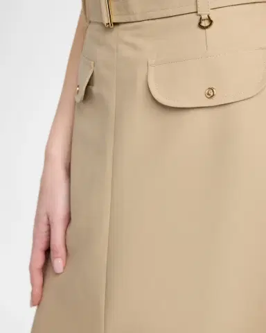 Moncler Belted Knee-Length Cotton Skirt | Thumbnail 5 Moncler Belted Knee-Length Cotton Skirt | Thumbnail 5