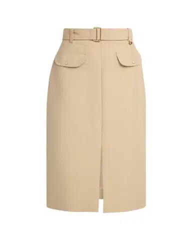 Moncler Belted Knee-Length Cotton Skirt | Thumbnail 1 Moncler Belted Knee-Length Cotton Skirt | Thumbnail 1