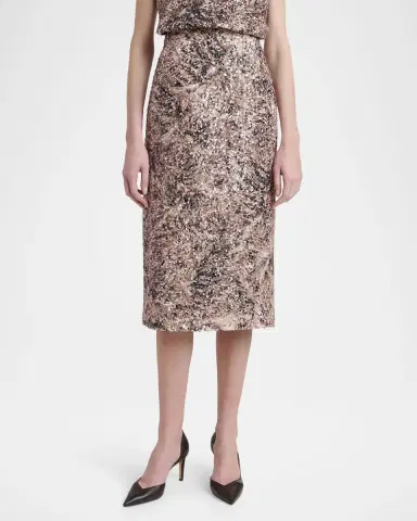 Kiton Sequined Midi Skirt | Thumbnail 4 Kiton Sequined Midi Skirt | Thumbnail 4