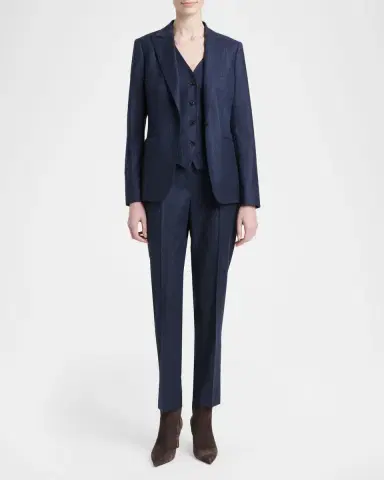Kiton Pinstripe Wool-Cashmere Single-Breasted Jacket | Thumbnail 2