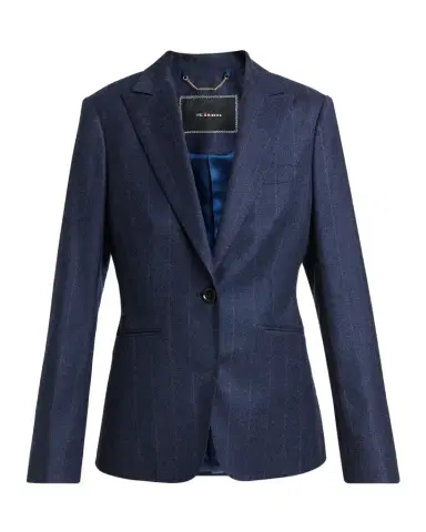 Kiton Pinstripe Wool-Cashmere Single-Breasted Jacket | Thumbnail 1