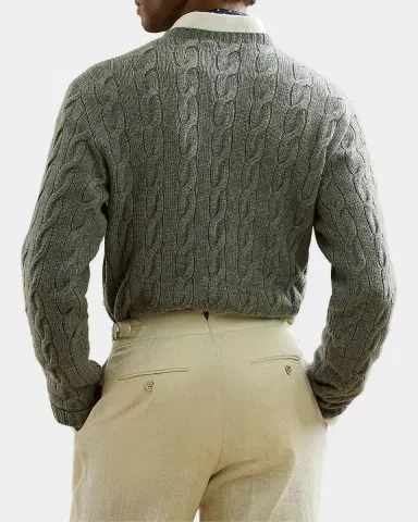 Ralph Lauren Purple Label Men's Cable-Knit Cashmere Sweater | Thumbnail 3 Ralph Lauren Purple Label Men's Cable-Knit Cashmere Sweater | Thumbnail 3
