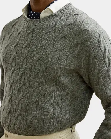 Ralph Lauren Purple Label Men's Cable-Knit Cashmere Sweater | Thumbnail 5 Ralph Lauren Purple Label Men's Cable-Knit Cashmere Sweater | Thumbnail 5