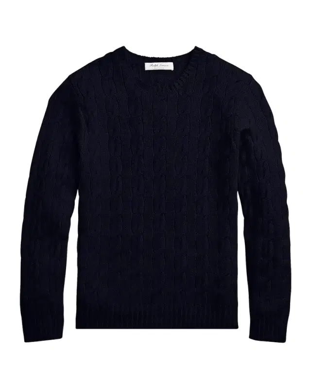 Men's Cashmere Cable-Knit Crewneck Sweater