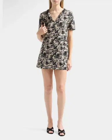 Toccin Blythe Embellished Palm Jacquard Mini Shift Dress | Thumbnail 2