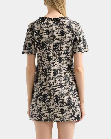 Toccin Blythe Embellished Palm Jacquard Mini Shift Dress | Thumbnail 3