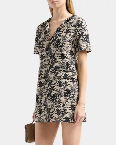 Toccin Blythe Embellished Palm Jacquard Mini Shift Dress | Thumbnail 5