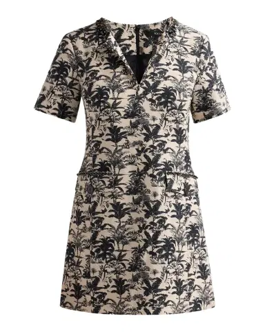 Toccin Blythe Embellished Palm Jacquard Mini Shift Dress | Thumbnail 1