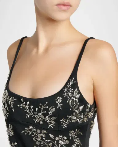 Alexander McQueen Floral Embroidered Crepe Gown | Thumbnail 5 Alexander McQueen Floral Embroidered Crepe Gown | Thumbnail 5