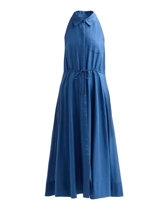 Toccin Tiana Linen-Cotton Drawstring Shirtdress