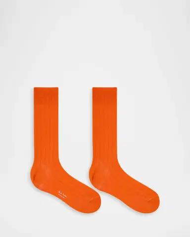 Paul Smith Men's Ribbed Mercerized Cotton Calf-Length Socks | Thumbnail 2