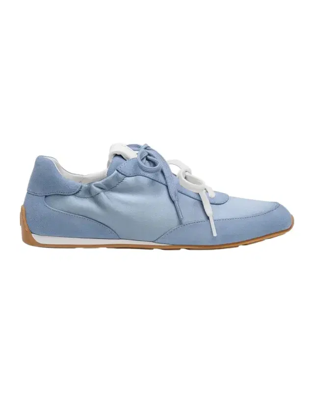 Bond Ruche Suede & Satin Sneakers