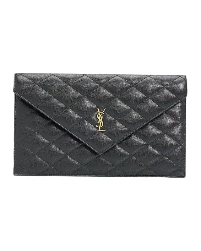 Saint Laurent YSL Quilted Leather Pouch Bag