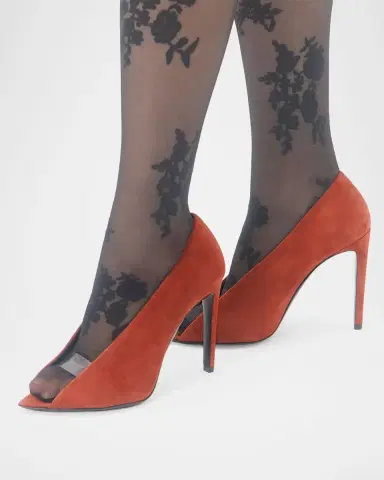 Valentino Garavani 105mm Open Toe Revele Suede Pumps | Thumbnail 2 Valentino Garavani 105mm Open Toe Revele Suede Pumps | Thumbnail 2