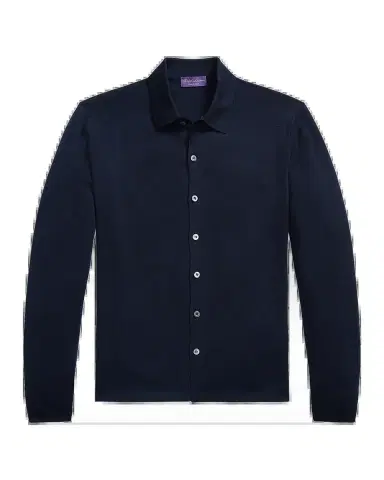 Ralph Lauren Purple Label Men's Cotton and Cashmere Fine-Gauge Button-Down Shirt | Thumbnail 2