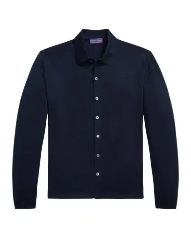 Ralph Lauren Purple Label Men's Cotton and Cashmere Fine-Gauge Button-Down Shirt | Thumbnail 1