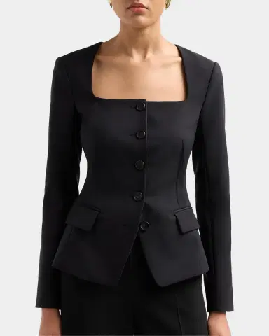Simkhai Marlowe Tailored Square-Neck Jacket | Thumbnail 4 Simkhai Marlowe Tailored Square-Neck Jacket | Thumbnail 4