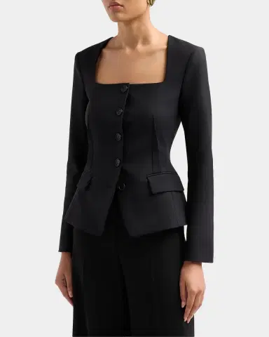 Simkhai Marlowe Tailored Square-Neck Jacket | Thumbnail 5 Simkhai Marlowe Tailored Square-Neck Jacket | Thumbnail 5