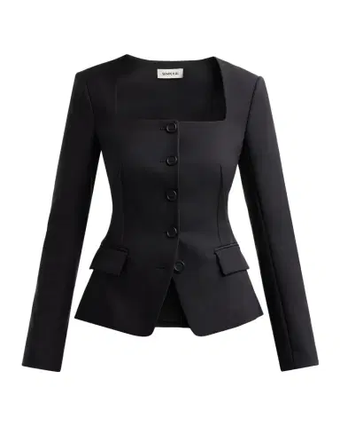 Simkhai Marlowe Tailored Square-Neck Jacket | Thumbnail 1 Simkhai Marlowe Tailored Square-Neck Jacket | Thumbnail 1