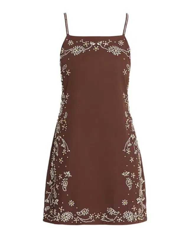 Elie Tahari Willow Beaded Shift Mini Dress