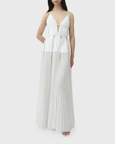 Simkhai Selene Pleated Cotton Gown | Thumbnail 2 Simkhai Selene Pleated Cotton Gown | Thumbnail 2