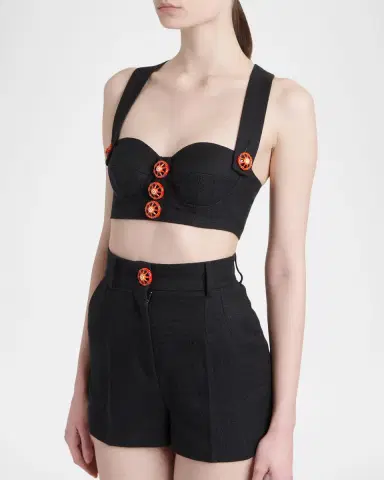 Dolce & Gabbana Carretto-Button Crop Bustier Top | Thumbnail 4 Dolce & Gabbana Carretto-Button Crop Bustier Top | Thumbnail 4