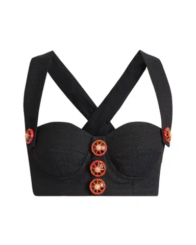Dolce & Gabbana Carretto-Button Crop Bustier Top | Thumbnail 1 Dolce & Gabbana Carretto-Button Crop Bustier Top | Thumbnail 1