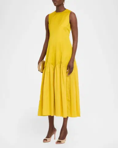 LOVEBIRDS Nira Sleeveless Flounce Cotton Midi Dress | Thumbnail 4 LOVEBIRDS Nira Sleeveless Flounce Cotton Midi Dress | Thumbnail 4