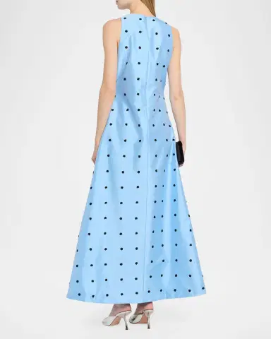 LOVEBIRDS Bennet Sequin Floral Dotted Maxi Dress | Thumbnail 3