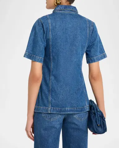 Veronica Beard Sully Short-Sleeve Denim Jacket | Thumbnail 3 Veronica Beard Sully Short-Sleeve Denim Jacket | Thumbnail 3