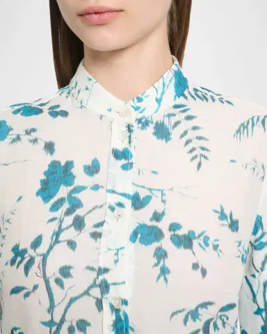 Erdem Floral Cotton-Linen Tiered Mini Shirtdress | Thumbnail 5