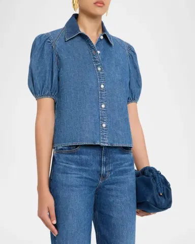 Veronica Beard Leandor Denim Shirt | Thumbnail 4