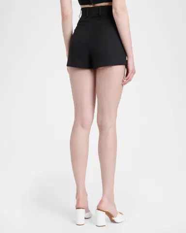 Dolce & Gabbana Carretto-Button Textured Cotton-Linen Shorts | Thumbnail 3