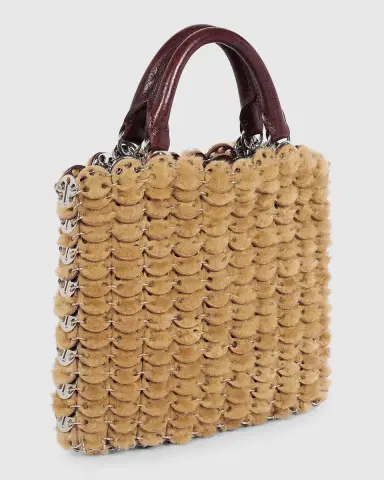 Rabanne Leather & Shearling Top Handle Bag | Thumbnail 3 Rabanne Leather & Shearling Top Handle Bag | Thumbnail 3