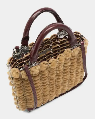 Rabanne Leather & Shearling Top Handle Bag | Thumbnail 4 Rabanne Leather & Shearling Top Handle Bag | Thumbnail 4