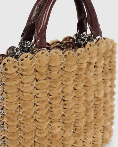 Rabanne Leather & Shearling Top Handle Bag | Thumbnail 6 Rabanne Leather & Shearling Top Handle Bag | Thumbnail 6