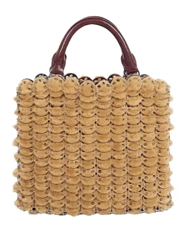 Rabanne Leather & Shearling Top Handle Bag | Thumbnail 1 Rabanne Leather & Shearling Top Handle Bag | Thumbnail 1