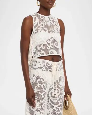 JBQ Bimini Embroidered Tie-Side Top | Thumbnail 4