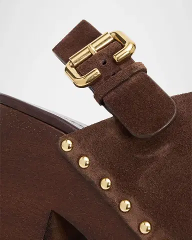 Chloé 80mm Jeannette Suede Platform Clogs | Thumbnail 3