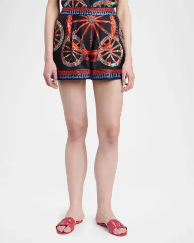 Dolce & Gabbana Carretto-Print Silk Twill Shorts | Thumbnail 4 Dolce & Gabbana Carretto-Print Silk Twill Shorts | Thumbnail 4