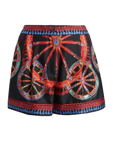 Dolce & Gabbana Carretto-Print Silk Twill Shorts | Thumbnail 1 Dolce & Gabbana Carretto-Print Silk Twill Shorts | Thumbnail 1