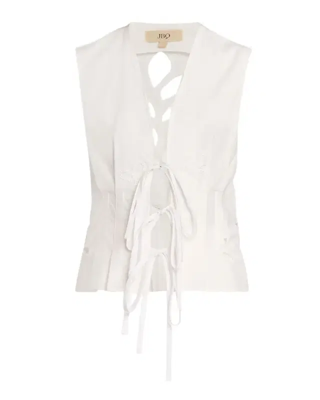 JBQ Malva Embroidered Tie-Front Vest