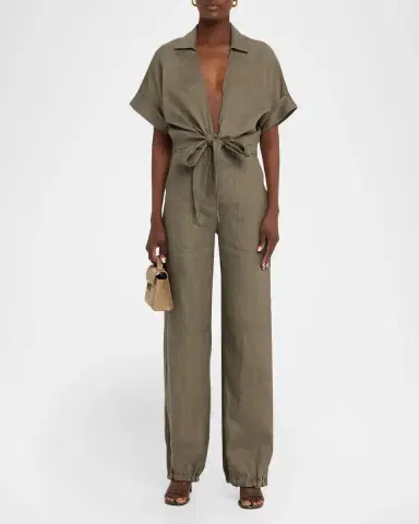 JBQ Chiara Tie-Front Linen Top | Thumbnail 2