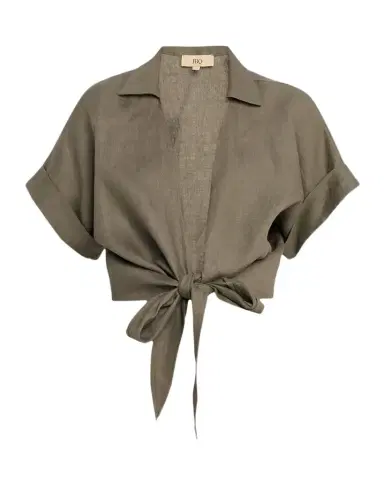 JBQ Chiara Tie-Front Linen Top | Thumbnail 1