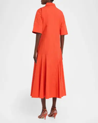 LOVEBIRDS Kairo Smocked A-Line Cotton Midi Shirtdress | Thumbnail 3 LOVEBIRDS Kairo Smocked A-Line Cotton Midi Shirtdress | Thumbnail 3