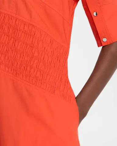 LOVEBIRDS Kairo Smocked A-Line Cotton Midi Shirtdress | Thumbnail 5 LOVEBIRDS Kairo Smocked A-Line Cotton Midi Shirtdress | Thumbnail 5