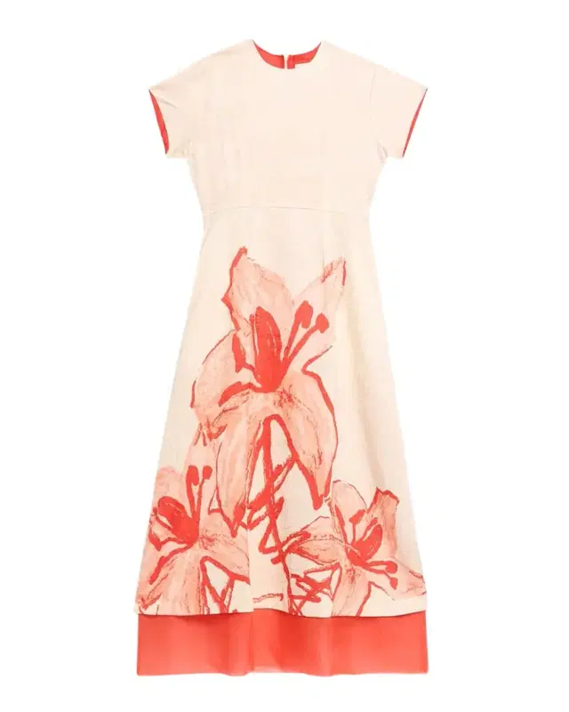 LOVEBIRDS Ayrin Crinkled Floral-Print Midi Dress