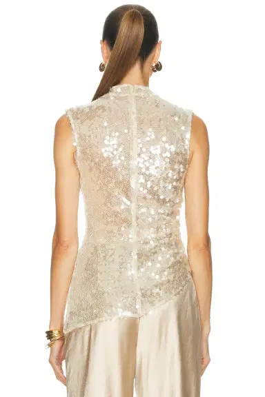 Lapointe Mesh Sequin Mockneck Top | Thumbnail 4 Lapointe Mesh Sequin Mockneck Top | Thumbnail 4