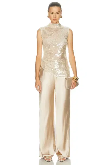 Lapointe Mesh Sequin Mockneck Top | Thumbnail 5 Lapointe Mesh Sequin Mockneck Top | Thumbnail 5
